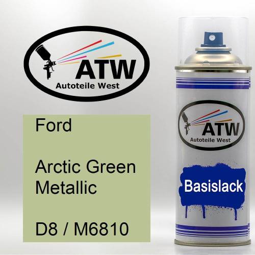 Ford, Arctic Green Metallic, D8 / M6810: 400ml Sprühdose, von ATW Autoteile West.